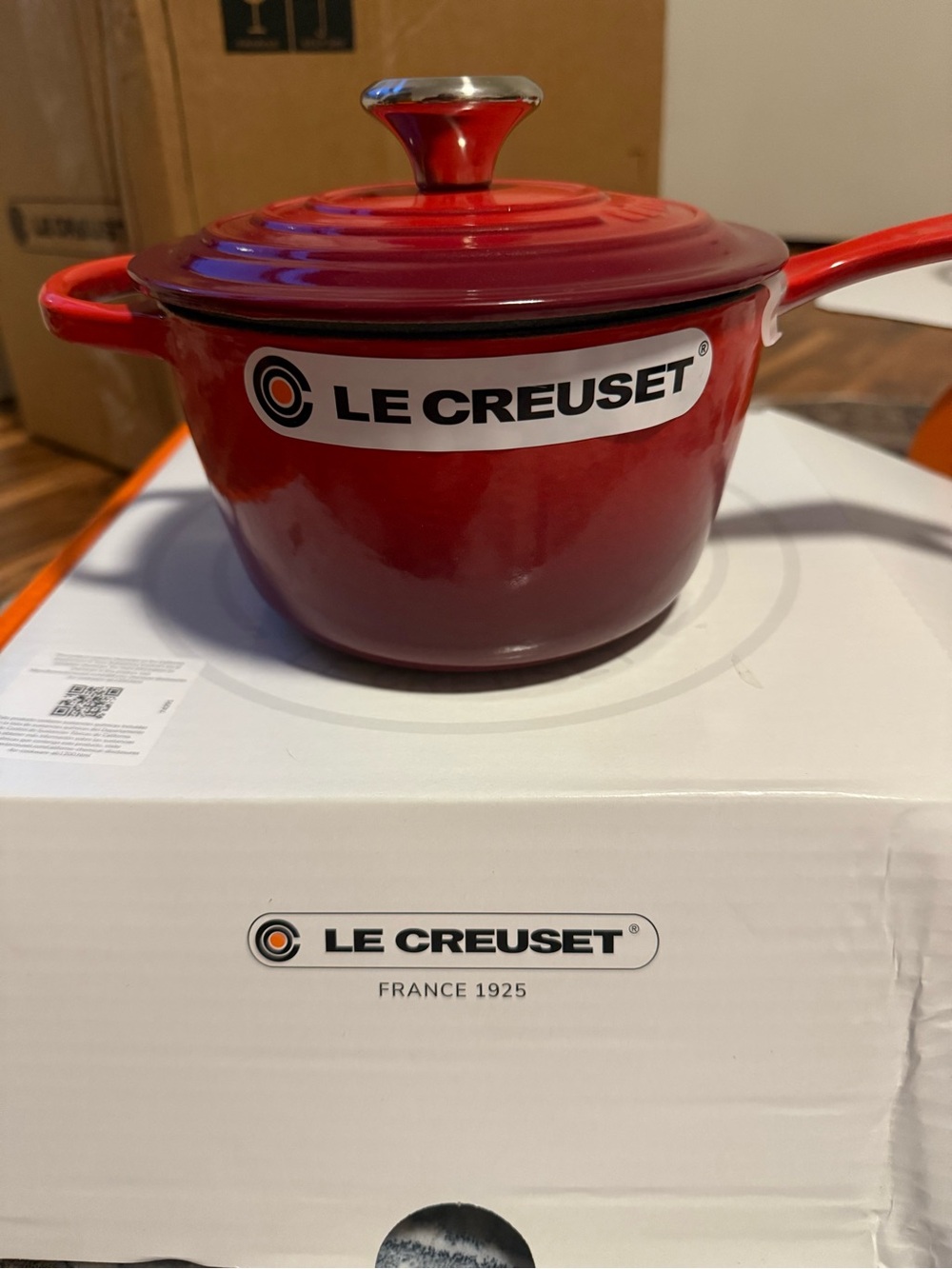 Le Creuset Red Enameled Cast Iron Casserole with Lid